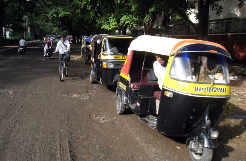Rickshaws on Patrakar Nagar Road