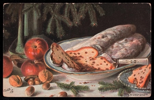illustration of bread and fruit