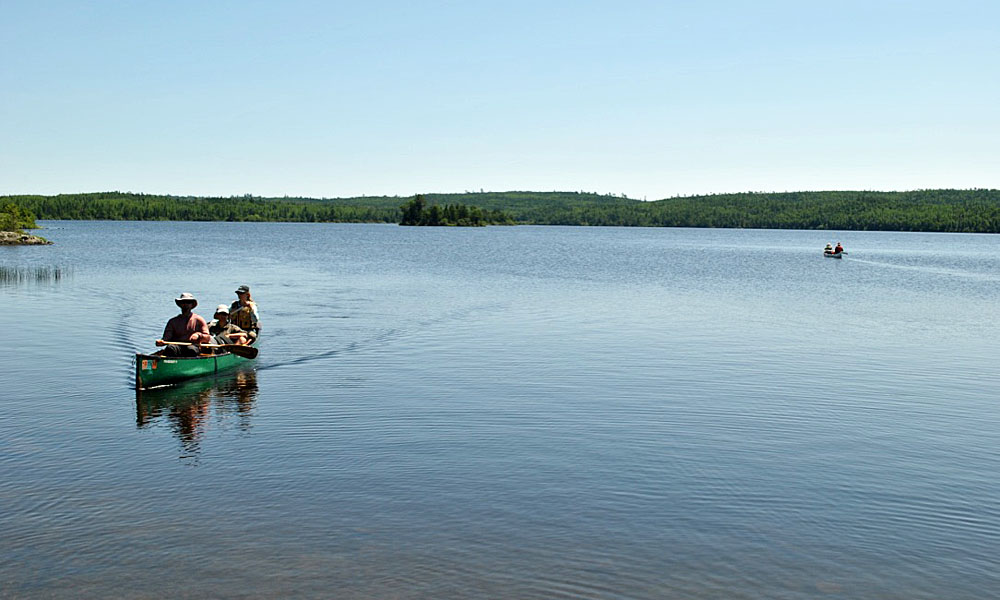 canoe and lake