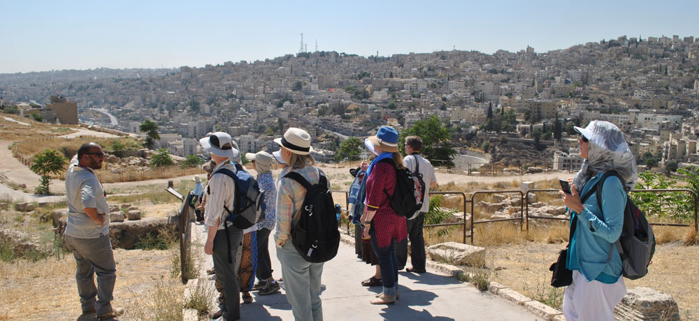 Group on site tour in Jordan