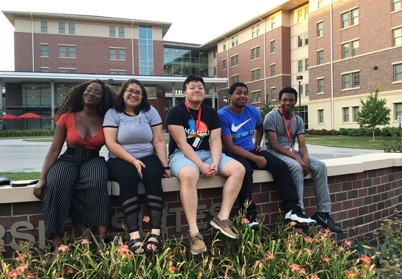 Diana with other ACM GSEF students at their research placement site, the University of Nebraska-Lincoln. (Left to right: Bané, Diana, Yee, Sharkey, and Anthony)