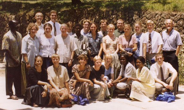 Russell Tuttle, staff, and students in Tanzaniz