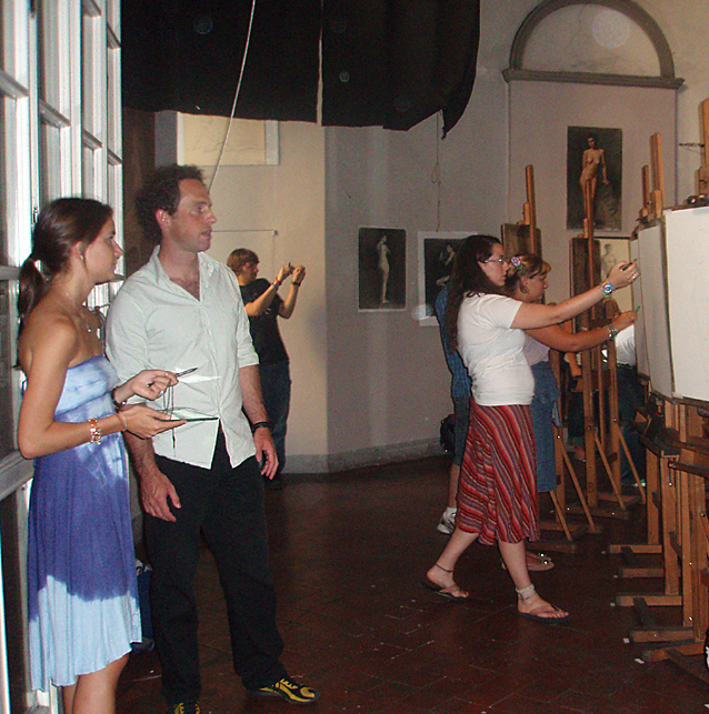 Students in the studio art class