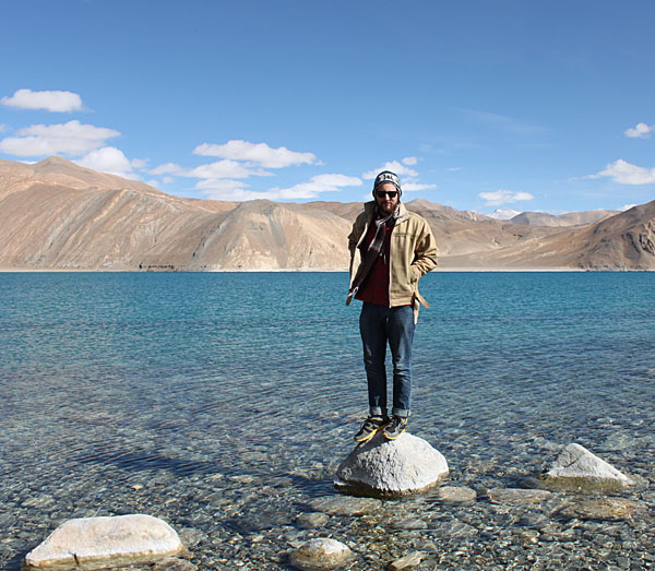 At Pangong Tso Lake in Ladakh