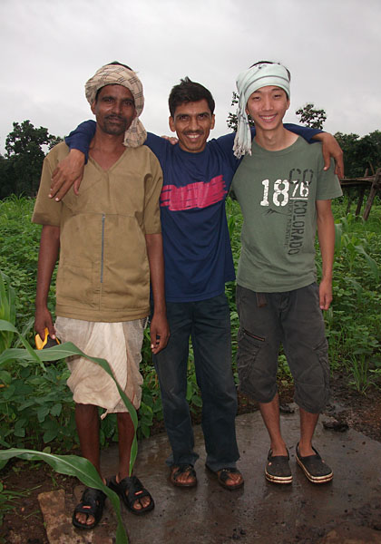 Peter Woo with Maitri staff and a local farmer