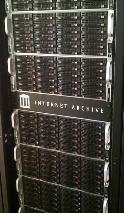 Servers at the Internet Archive's headquarters